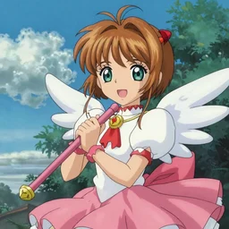 cel shaded still of Card Captor Sakura if it were a Studio Ghibli movie