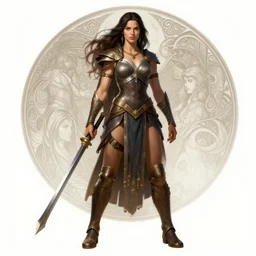 full body photograph of lucy lawless as hercules, deep focus, intricate, elegant, highly detailed, digital painting, artstation, concept art, matte, sharp focus, illustration, d & d, fantasy, hearthstone, art by artgerm and greg rutkowski and alphonse mucha