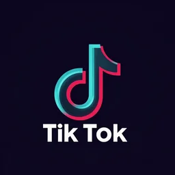 new tik-tok logo,logo design,high contrast,cyberpunk