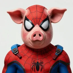 Spider-Man with a deformed pig face by beksinski