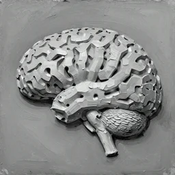 contrasty greyscale pattern of 3d geometric high relief coral brain painted in the style of the old masters, painterly, thick heavy impasto, expressive impressionist style, painted with a palette knife