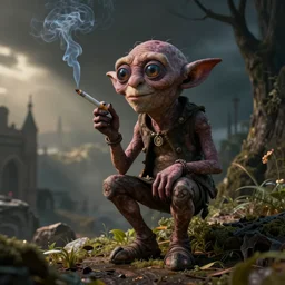 gollum smokes cigarette