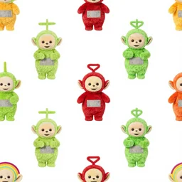 seamless pattern of rainbow teletubbies