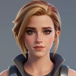 textured film grain eye shadow smoky eyes fashion model face emma watson as a fortnite character cgsociety octane render unreal engine redshift render trending on artstation trending on artstation render blender behance cg superhero