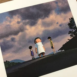 a close - up grainy risograph, painting of a scene from pixar's up by moebius and lehr paul and kim jung gi