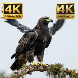 a black spotted eagle 4k, award winning nature photography t