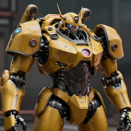 A fancy close up of a battle mech by Greg Rutkowski, Sung Choi, Mitchell Mohrhauser, Maciej Kuciara, Johnson Ting, Maxim Verehin, Peter Konig, 8k photorealistic, cinematic lighting, HD, high details, dramatic, trending on artstation