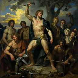weaponx in the style of wayne barlowe, gustav moreau, peter mohrbacher, bussiere, roberto ferri, santiago caruso, luis ricardo falero, austin osman spare