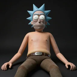 Donald Trump with ricks body from Rick & Morty, realistic artstyle, wide shot, dramatic lighting, octane render, hyperrealistic, high quality, highly detailed, HD, beautiful, cinematic, 8k, unreal engine, facial accuracy, symmetrical