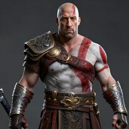 vin diesel as kratos, 3 d render, hyper realistic, detailed, portrait, ruan jia, by wlop, scifi, fanstasy, magic, the gathering, hyper detailed