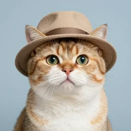 an anthropomorphic cat wearing a hat