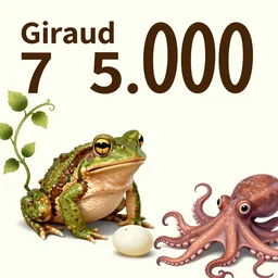 a Giraud 7 / 5.000 Resultados de traducción isotype with, toads, eggs, a vine and eyes and octupus
