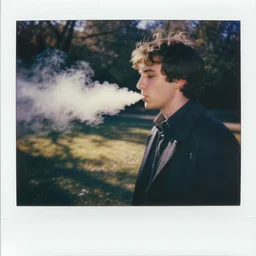 james joyce vaping farts, polaroid, candid