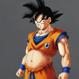 painting of a pregnant goku, greg rutkowski