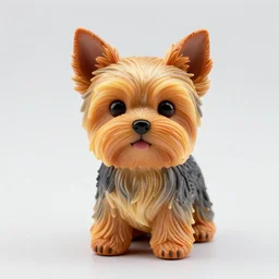 a beautiful sculpture of a very cute yorkshire terrier made out of brigadeiro.