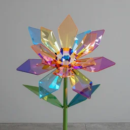 uwu the prismatic flower installation by stephen knapp, caustics, 4 k photo, featured on behance