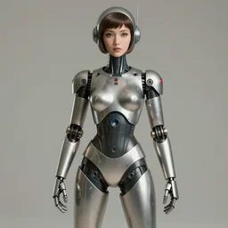 ( ( ( ( ( 1 9 5 0 s retro future robot android aluminum woman from japan. muted colors. ) ) ) ) ) by jean - baptiste monge!!!!!!!!!!!!!!!!!!!!!!!!!!!!!!