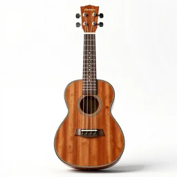 lacquered ukulele, stylized 3d render, isolated on a pure white background, centered, entire object in frame, sharp focus, soft studio lighting