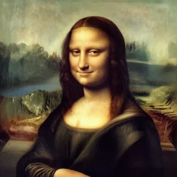 the Mona Lisa with a Frank Zappa moustache and soulpatch