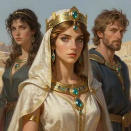 phoenician empress, d & d, fantasy, highly detailed, portrait, digital painting, trending on artstation, concept art, sharp focus, illustration, art by artgerm and greg rutkowski and magali villeneuve