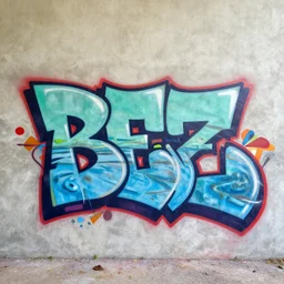 a bez graffiti tag, spray paint