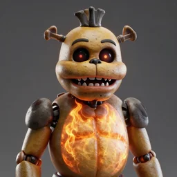portrait ultra dimensional freddy fazbear, overwhelming psychosis of self realization and burning awakening, ultra high definition, unreal engine 5, hyperrealism, masterpiece composition, 8 k photorealistic
