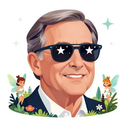 portrait of ted cruz sunglasses stars in the sky fairies with detailed faces enchanted forest on the ground psychedelic wide angle shot white background vector art illustration gears of war cell shaded illustration gta 5 artwork of ted cruz, in the style of gta 5 loading screen, by stephen bliss by hieronymus bosch and frank frazetta