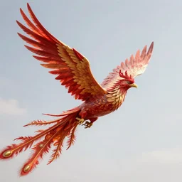 a giant phoenix in the sky, by greg rutkowski, mandy jurgens