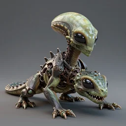 an alien fused with a reptile, octane render, 3D, 8k