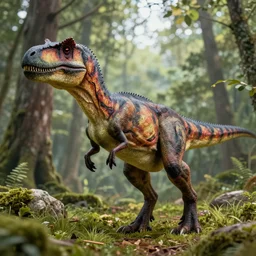 hyper realistic vintage photograph of a real velociraptor in a forest, ultra detailed, grain, old, monochrome, sepia toned, realistic lighting, wide angle, prehistoric planet, jurassic park