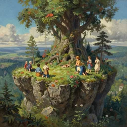 mesa plateau, under the protection of a nature spirit, extremely detailed oil painting, unreal 5 render, rhads, sargent and leyendecker, savrasov levitan polenov, bruce pennington, studio ghibli, tim hildebrandt, digital art, landscape painting, octane render, beautiful composition, trending on artstation, award winning photograph, masterpiece