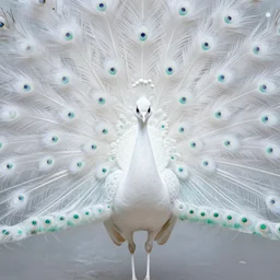 ethereal white peacock bird with feathers painted in indian flag colors, intricate detail, ornate, conceptual art, soft light, dynamic, art by artgerm