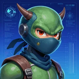 monster portrait of teenage mutant ninja aiai in the style of Rob Lefield and Dan Mumford , trending on artstation, digital art,surrealism ,macro,blueprint ,vaporwave ,