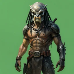 the predator from 1 9 8 6 movie, artstation, concept art, smooth, sharp focus ilustration hq, painting in the style of leroy neiman, green tones
