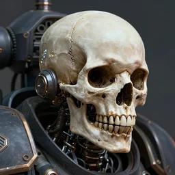 a stylish cyborg skull from the future, digital art by Dan Mumford and Peter Mohrbacher and John Blanche, highly detailed, in the style of warhammer 40k