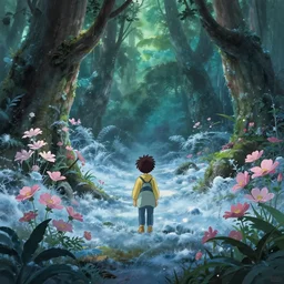 this jungle is being overtaken by frozen tundra, studio ghibli, pixar and disney animation, sharp, rendered in unreal engine 5, anime key art by greg rutkowski, bloom, dramatic lighting