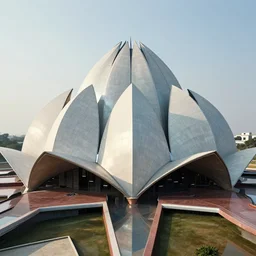 futuristic glass lotus temple by buckminster fuller and syd mead, artstation, concept art, intricate contemporary architecture, photo journalism, photography, cinematic, national geographic photoshoot