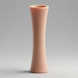 a 3d primitive tube shape, texture-mapped with human skin, straight smooth vertical , highly realistic, Surface Painter, hyper-real, 4k, Octane render