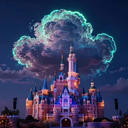 neon glow in the dark clouds by disney concept artists, blunt borders, rule of thirds