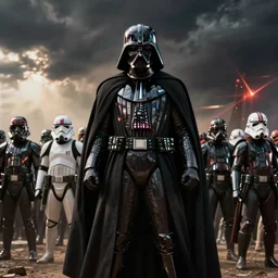 dark vador with an army of dwayne johnson, realistic, star wars, hyperrealistic