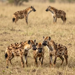 pack of hyenas, scratch art