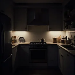 darkness unlit kitchen