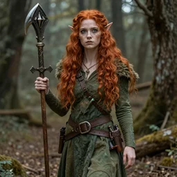 redhead druid, fantasy, d&d