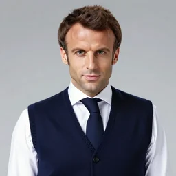 solo portrait of emmanuel macron in dragon ball super by akira toriyama, macron, emmanuel macron, dbz, shonen