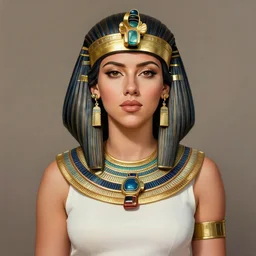 Scarlett Johansson as Egyptian goddess art drawn in art style of WLOP full HD 4K highest quality realistic beautiful gorgeous natural WLOP artist painting