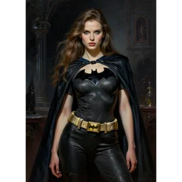 portrait of a beautiful gorgeous captivating latvian belarusian finnish norwegian swedish glamour model batwoman in dark dungeon, jodhpurs greg manchess painting by sargent and leyendecker, studio ghibli, medium shot asymmetrical intricate elegant illustration hearthstone, by greg rutkowski by greg tocchini by craig mullins