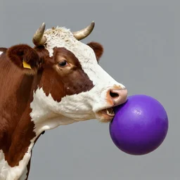 cow hitting a purple bong
