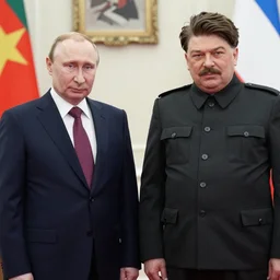 a photo of putin and stalin together