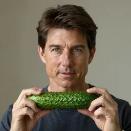 Tom Cruise holding a cucumber, hyperrealistic, highly detailed, depth of field, High definition, 8k,  octane render, artstation