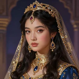 princess of the thousand and one nights, gorgeous, close - up portrait, intricate, elegant, volumetric lighting, scenery, digital painting, highly detailed, artstation, sharp focus, illustration, concept art, ruan jia, steve mccurry